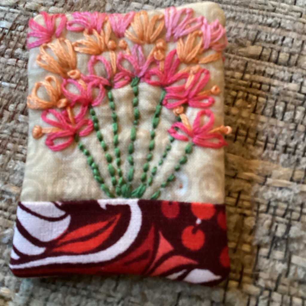 Boutique: Floral Embroidered Brooch - Multicolor